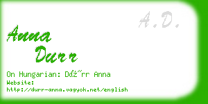 anna durr business card